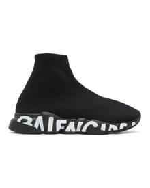 Balenciaga Black Graffiti Sole Speed Sneakers