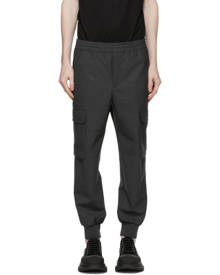 Neil Barrett Grey Wool Carrot Cargo Pants