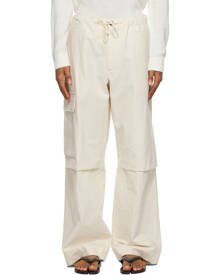 Jil Sander Beige Canvas Cargo Pants