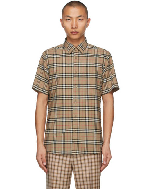 burberry short sleeve shirt mens