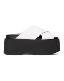 Marni White Criss-Cross Wedge Sandals