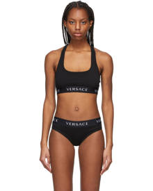 Versace Underwear Black Greca Border Sports Bra Versace Underwear