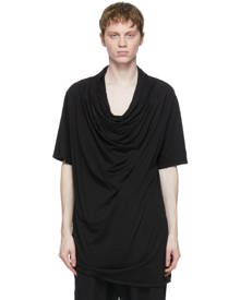 Julius Black Layered Neck T-Shirt