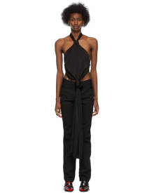 Givenchy Black Open Back Knotted Halter Top