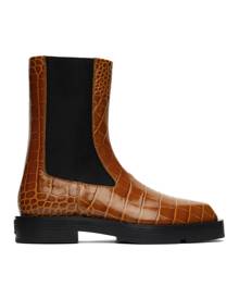 Givenchy Orange Croc Chelsea Boots