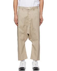 Fumito Ganryu Beige Wool Sarouel Trousers