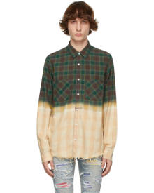 AMIRI Green Plaid Bleached Shadow Shirt