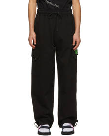 Sankuanz Black French Terry Cargo Pants