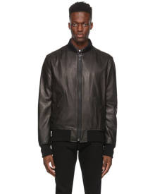 Schott Black Leather Lightweight Bomber Jacket