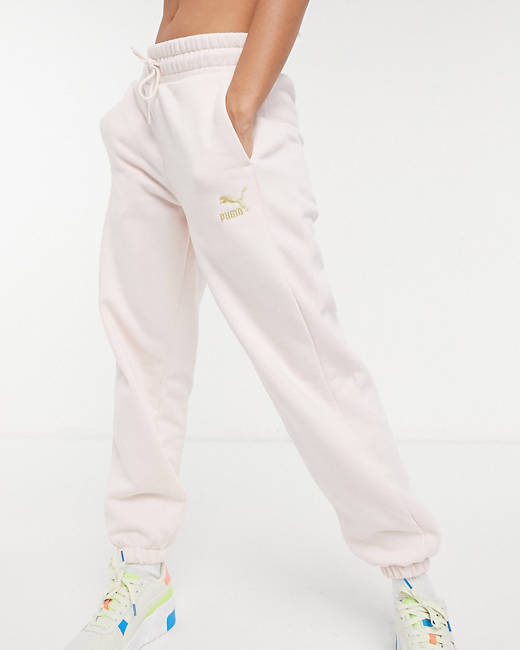 PUMA Classics sweatpants with logo in tan