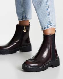 River island best sale red ankle boots