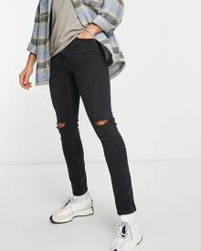 Dr Denim Chase skinny ripped jeans in washed black