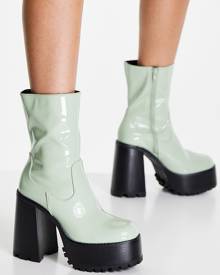 green platform boots asos