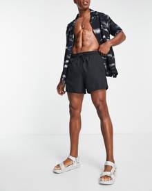 Pull & Bear basic swim shorts in black