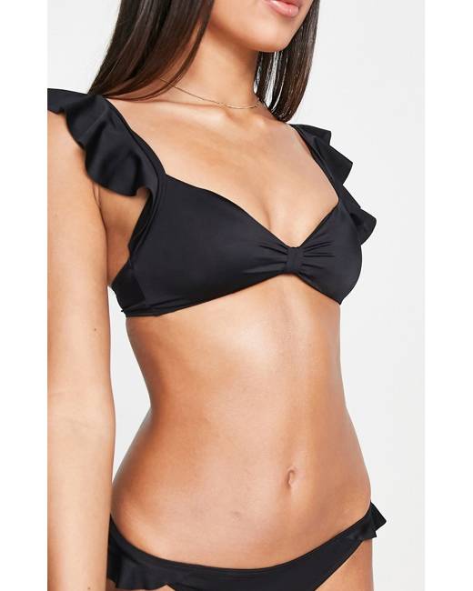 Dorina Minori ruffle bikini bottoms in black