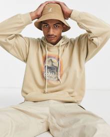 Vintage Supply safari print hoodie in beige-Neutral