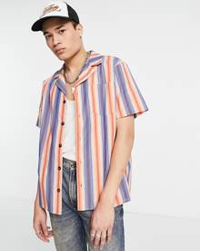 Reclaimed Vintage inspired stripe revere shirt-Multi