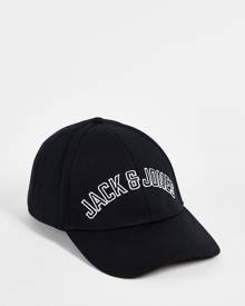 Jack & Jones logo cap in black