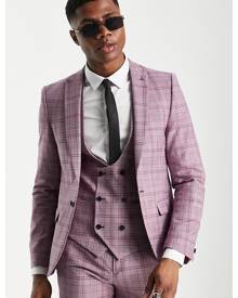 Twisted Tailor suchet skinny fit suit jacket in tonal purple check