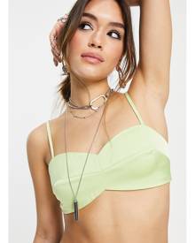 Topshop clean satin bralet in apple green