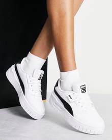 Puma Cali Sport repeat cat sneakers in white and black- exclusive