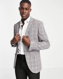 Bolongaro Trevor super skinny suit jacket in gray plaid