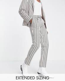 ASOS DESIGN wide leg tuxedo pants in black with side stripe