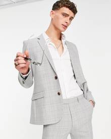 ASOS DESIGN super skinny suit jacket in gray crosshatch