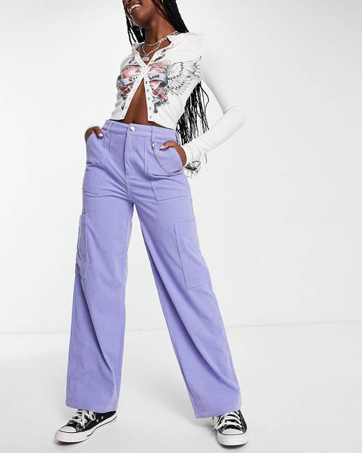 Purple Women's Cargo Pants - Clothing
