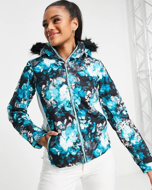 ASOS 4505 Tall Ski Jacket In Mono Print-Multi for Women