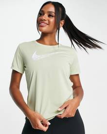 Nike Running Dri-FIT Swoosh logo t-shirt in dusty khaki-Green