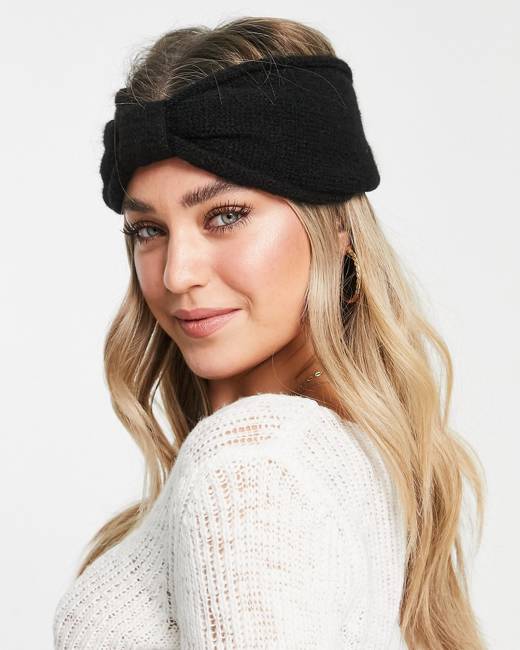 ASOS DESIGN knot front headband in oatmeal