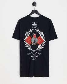 Liquor N Poker oversized t-shirt in black with golf club back print Liquor N Poker oversized t-shirt in black with golf club back print
