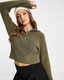 Monki v neck boxy knitted sweater in pink