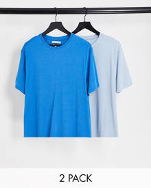 Another Influence 2 pack boxy fit t-shirts in blue & light blue-Multi