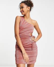 Charlie Holiday Peta cut out ruched dress in pink