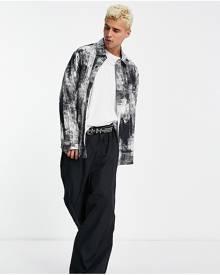 Reclaimed Vintage oversized twill shirt in black and white print-Multi