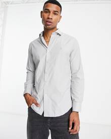 Polo Ralph Lauren icon logo check print shirt custom regular fit in gray/white