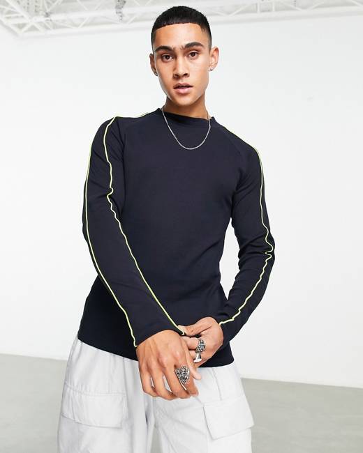 ASOS DESIGN muscle T-shirt with chest cut out in black