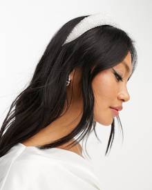 Y.A.S Bridal all over crystal headband in white
