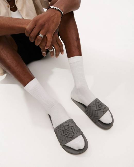 ASOS DESIGN chunky sliders in black