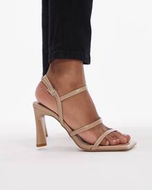 Topshop Salone two part block heel sandals in neutral