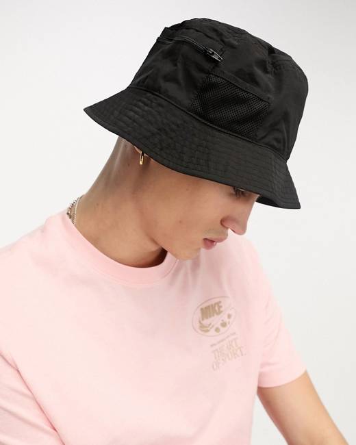 ASOS Design 90's Cotton Bucket Hat with 8 Ball Embroidery in Black