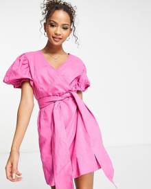Charlie Holiday Marguax wrap mini dress in pink