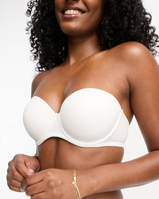 Ivory Rose Curve strapless multiway bra in white