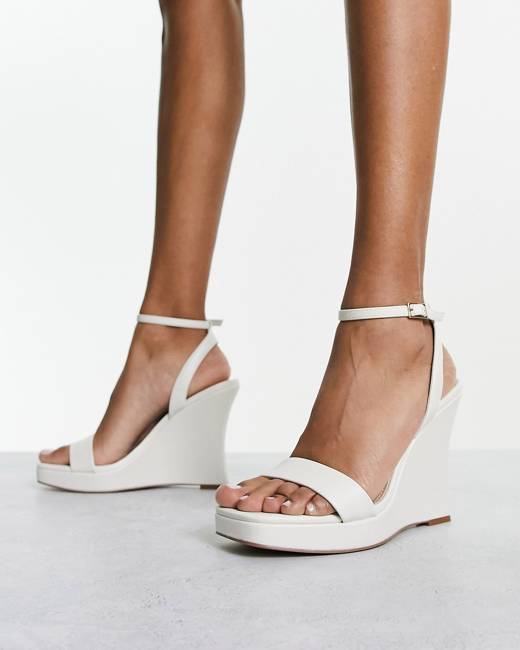 Cheap white 2024 wedge heels