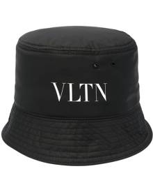 Valentino logo print bucket hat - Black