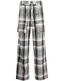 Off Duty Loco checked straight leg trousers - Grey