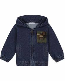 Dolce & Gabbana Kids zip-front denim hoodie - Blue