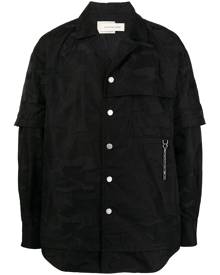 Feng Chen Wang lightweight layered long-sleeve shirt - Black